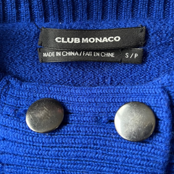 Club Monaco royal blue merino wool cardigan size S - Picture 5 of 5